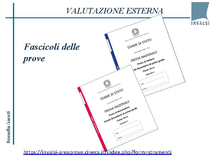 VALUTAZIONE ESTERNA Rossella Garuti Fascicoli delle prove https: //invalsi-areaprove. cineca. it/index. php? form=strumenti 