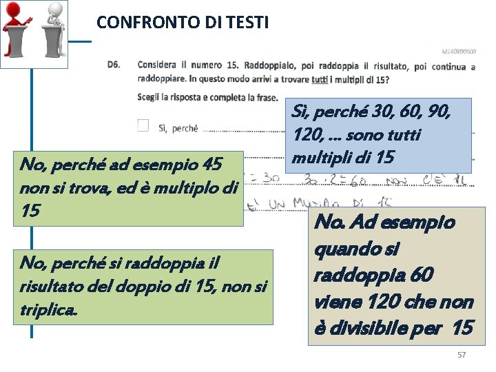 CONFRONTO DI TESTI No, perché ad esempio 45 non si trova, ed è multiplo