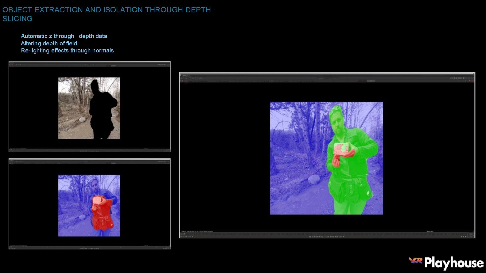 OBJECT EXTRACTION AND ISOLATION THROUGH DEPTH SLICING Automatic z through depth data Altering depth