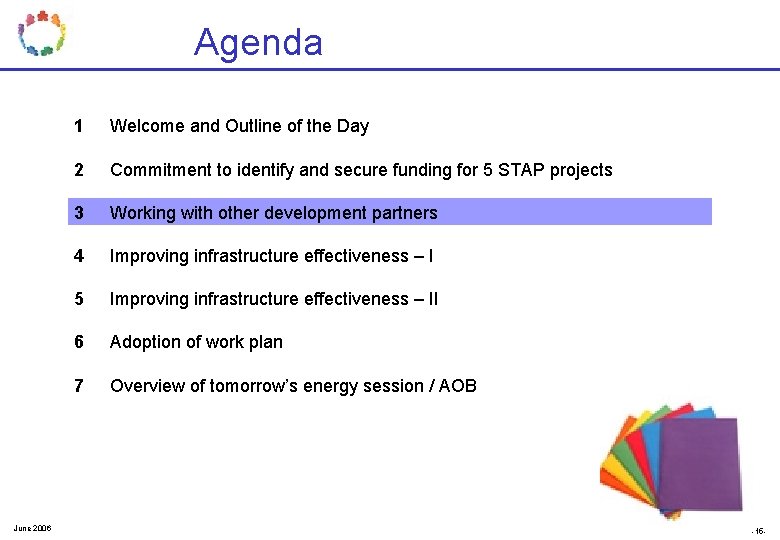 Agenda June 2006 1 Welcome and Outline of the Day 2 Commitment to identify Agenda June 2006 1 Welcome and Outline of the Day 2 Commitment to identify