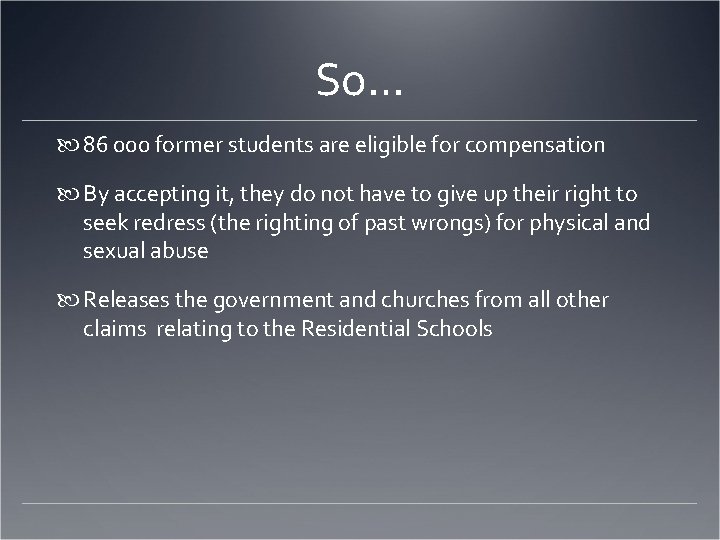 So… 86 000 former students are eligible for compensation By accepting it, they do