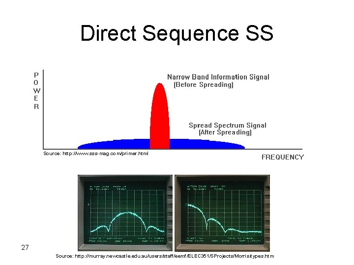 Direct Sequence SS Source: http: //www. sss-mag. com/primer. html 27 Source: http: //murray. newcastle.