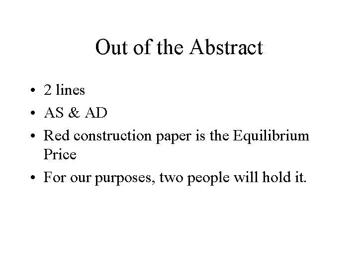 Out of the Abstract • 2 lines • AS & AD • Red construction