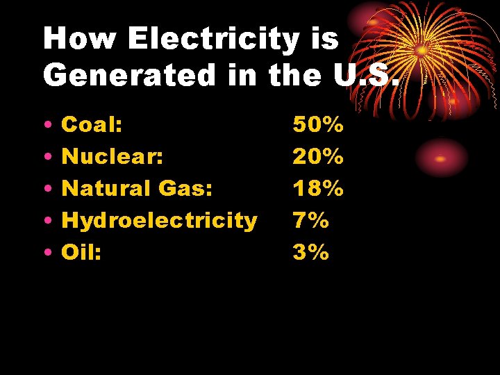 How Electricity is Generated in the U. S. • • • Coal: Nuclear: Natural How Electricity is Generated in the U. S. • • • Coal: Nuclear: Natural