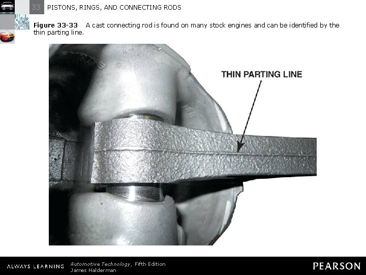 33 PISTONS, RINGS, AND CONNECTING RODS Figure 33 -33 A cast connecting rod is