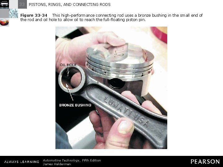 33 PISTONS, RINGS, AND CONNECTING RODS Figure 33 -34 This high-performance connecting rod uses