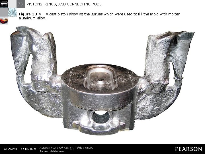 33 PISTONS, RINGS, AND CONNECTING RODS Figure 33 -4 A cast piston showing the