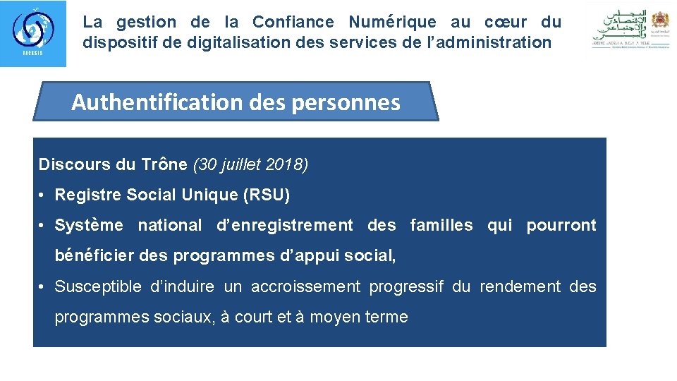 La gestion de la Confiance Numérique au cœur du dispositif de digitalisation des services