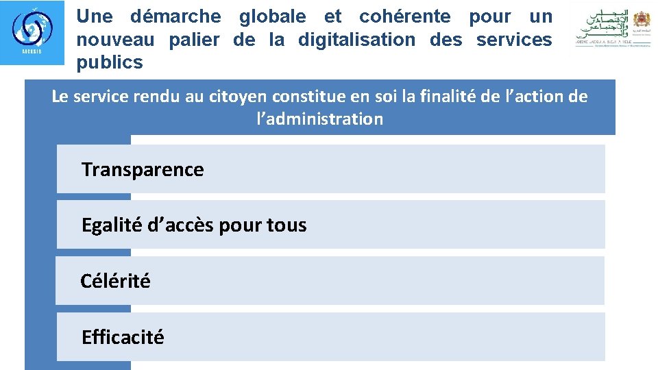 Une démarche globale et cohérente pour un nouveau palier de la digitalisation des services