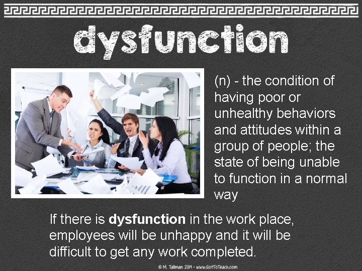 (n) - the condition of having poor or unhealthy behaviors and attitudes within a