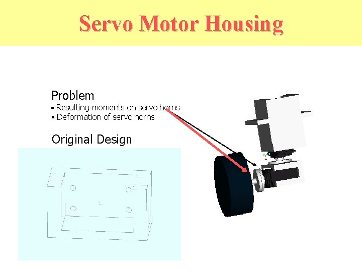 Servo Motor Housing Problem • Resulting moments on servo horns • Deformation of servo