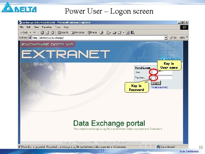 Power User – Logon screen Key in User name Key in Password 2020/9/25 11 Power User – Logon screen Key in User name Key in Password 2020/9/25 11