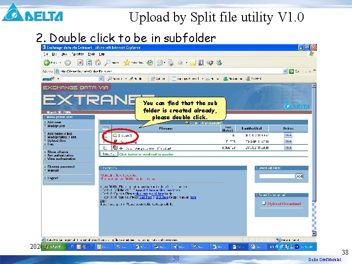 Upload by Split file utility V 1. 0 2. Double click to be in