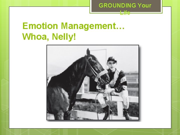 GROUNDING Your Life Emotion Management… Whoa, Nelly! 