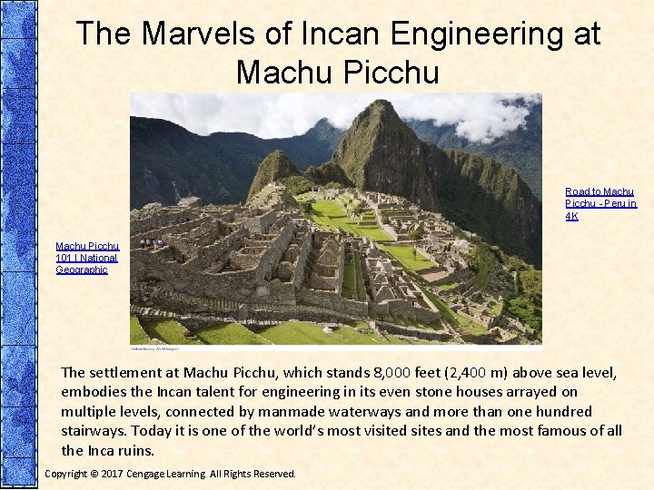 The Marvels of Incan Engineering at Machu Picchu Road to Machu Picchu - Peru