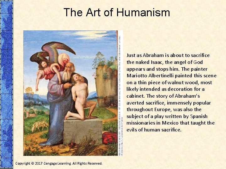 The Art of Humanism Just as Abraham is about to sacrifice the naked Isaac,