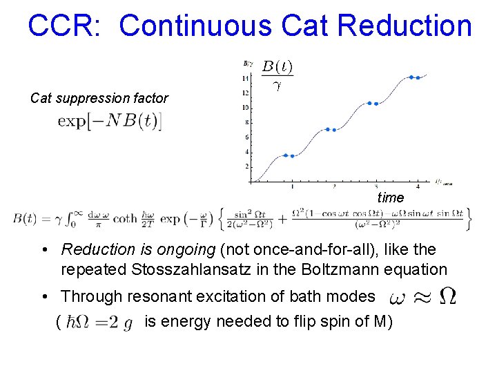 CCR: Continuous Cat Reduction Cat suppression factor time • Reduction is ongoing (not once-and-for-all),