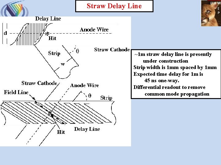 Straw Delay Line UH M E P COMET ~1 m straw delay line is