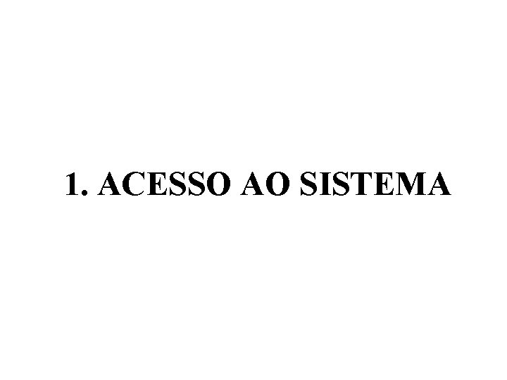 1. ACESSO AO SISTEMA 