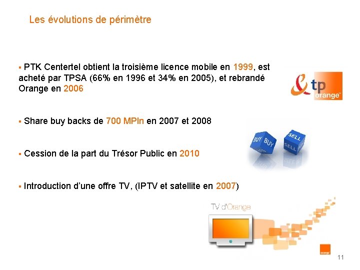 Les évolutions de périmètre § PTK Centertel obtient la troisième licence mobile en 1999, Les évolutions de périmètre § PTK Centertel obtient la troisième licence mobile en 1999,