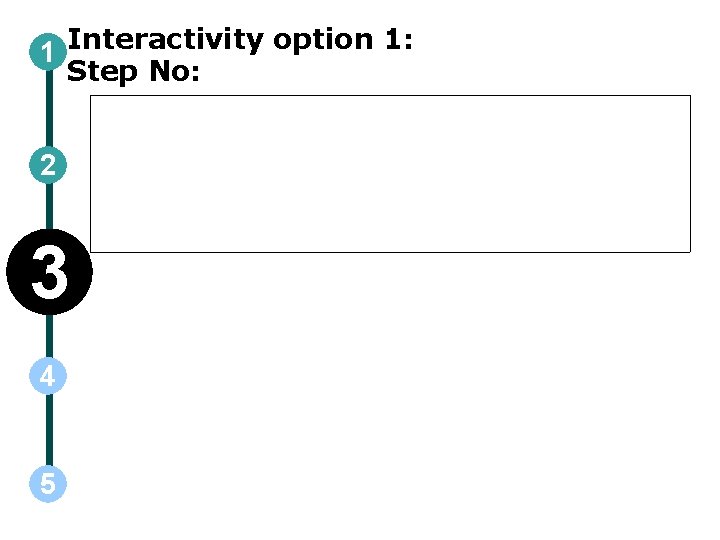 1 Interactivity option 1: Step No: 2 3 4 5 