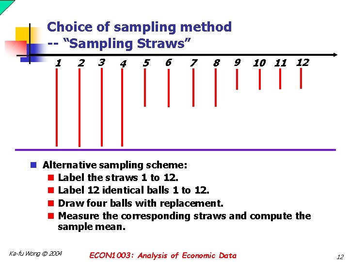 Choice of sampling method -- “Sampling Straws” 1 2 3 4 5 6 7