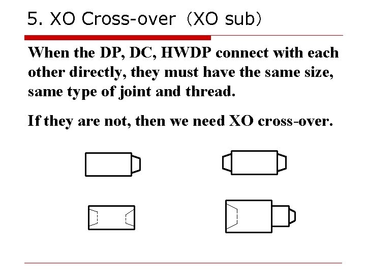 5. XO Cross-over（XO sub） When the DP, DC, HWDP connect with each other directly,