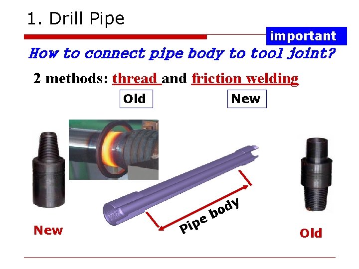 1. Drill Pipe important How to connect pipe body to tool joint? 2 methods: