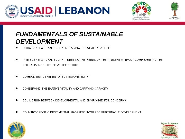 FUNDAMENTALS OF SUSTAINABLE DEVELOPMENT · INTRA-GENERATIONAL EQUITY-IMPROVING THE QUALITY OF LIFE · INTER-GENERATIONAL EQUITY FUNDAMENTALS OF SUSTAINABLE DEVELOPMENT · INTRA-GENERATIONAL EQUITY-IMPROVING THE QUALITY OF LIFE · INTER-GENERATIONAL EQUITY