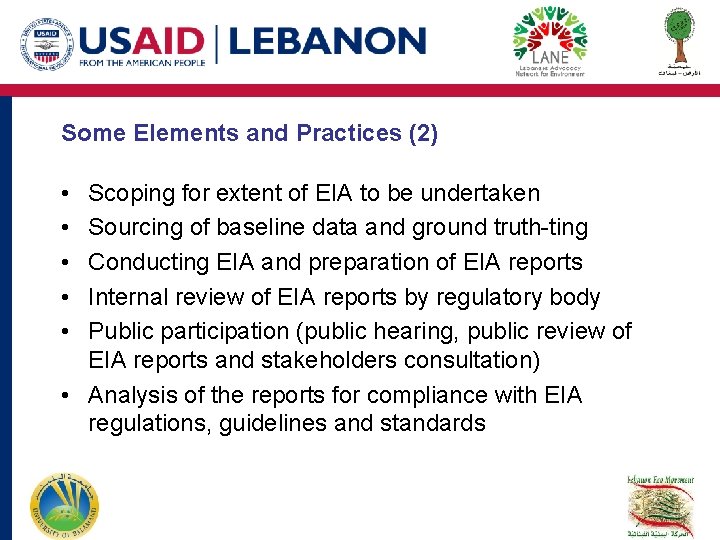 Some Elements and Practices (2) • • • Scoping for extent of EIA to Some Elements and Practices (2) • • • Scoping for extent of EIA to