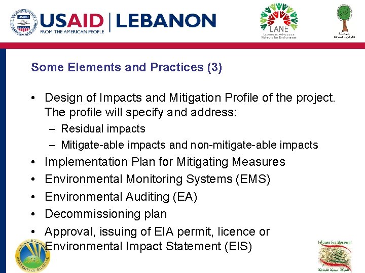Some Elements and Practices (3) • Design of Impacts and Mitigation Profile of the Some Elements and Practices (3) • Design of Impacts and Mitigation Profile of the