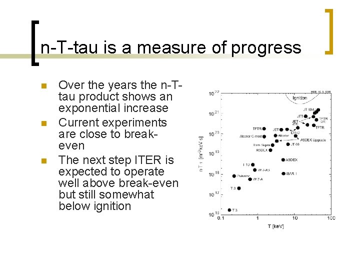 n-T-tau is a measure of progress n n n Over the years the n-Ttau