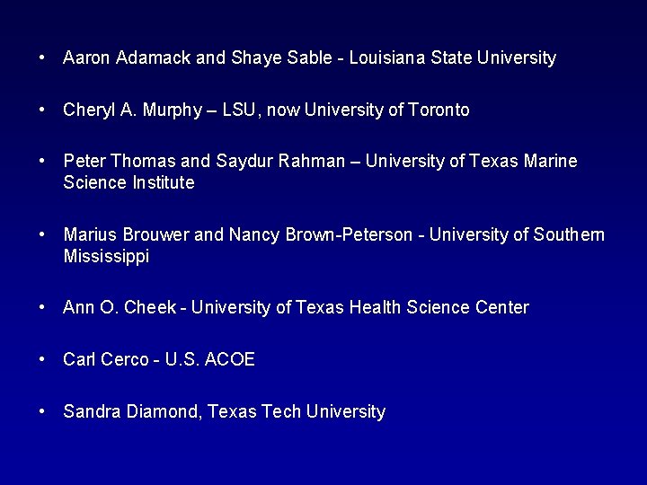 • Aaron Adamack and Shaye Sable - Louisiana State University • Cheryl A. • Aaron Adamack and Shaye Sable - Louisiana State University • Cheryl A.
