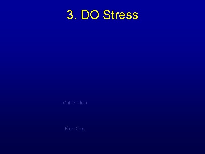 3. DO Stress Gulf Killifish Blue Crab 3. DO Stress Gulf Killifish Blue Crab