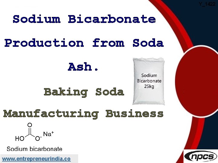 Y_1422 Sodium Bicarbonate Production from Soda Ash. Baking Soda Manufacturing Business www. entrepreneurindia. co