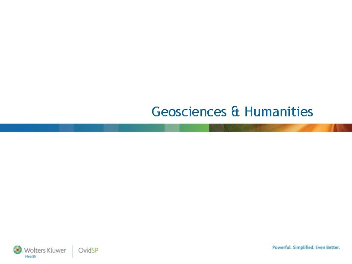 Geosciences & Humanities Geosciences & Humanities