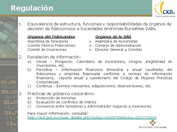 Regulación 1. Equivalencia de estructura, funciones y responsabilidades de órganos de decisión de fideicomisos