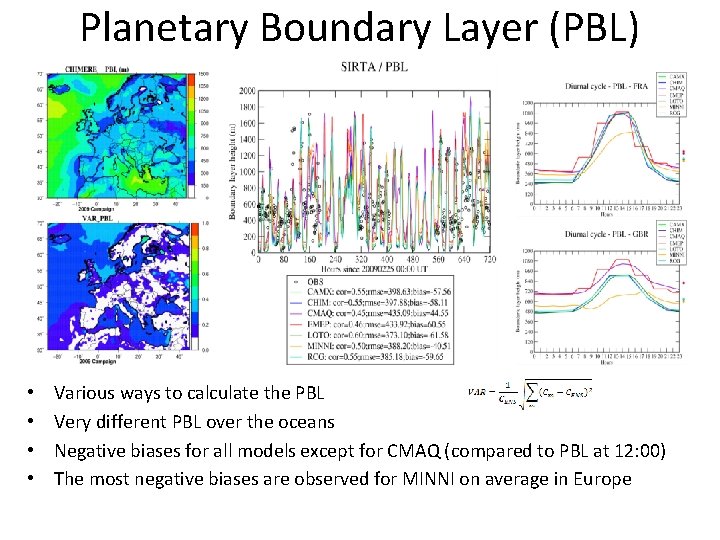 Planetary Boundary Layer (PBL) • • Various ways to calculate the PBL Very different