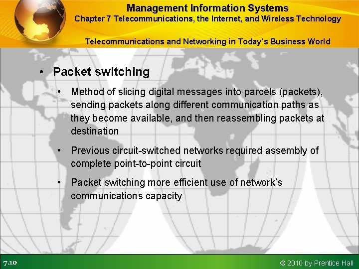 Management Information Systems Chapter 7 Telecommunications, the Internet, and Wireless Technology Telecommunications and Networking