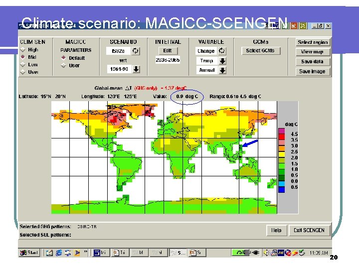 Climate scenario: MAGICC-SCENGEN 20 