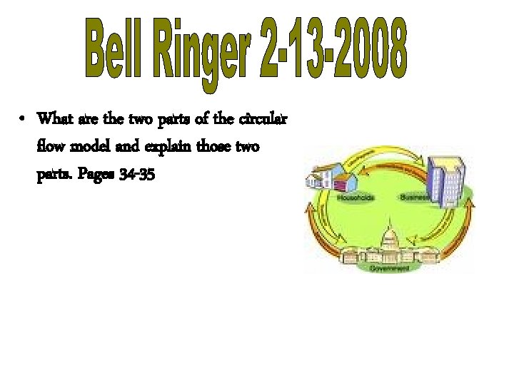  • What are the two parts of the circular flow model and explain