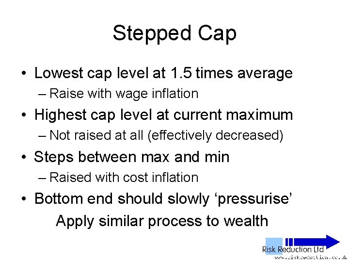 Stepped Cap • Lowest cap level at 1. 5 times average – Raise with