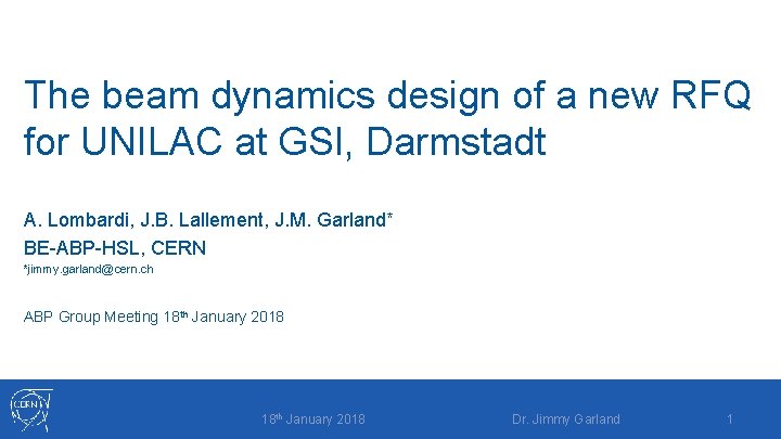 The beam dynamics design of a new RFQ