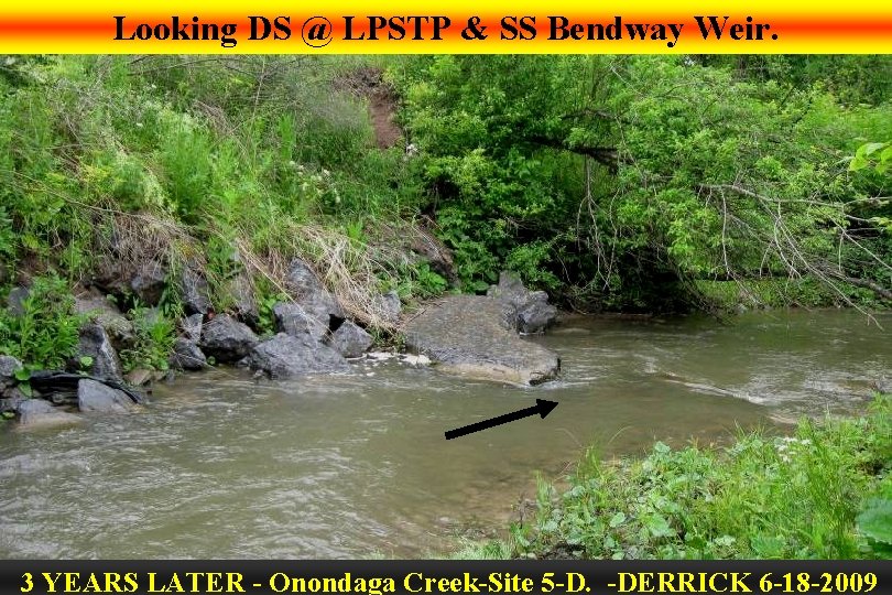Looking DS @ LPSTP & SS Bendway Weir. 3 YEARS LATER - Onondaga Creek-Site