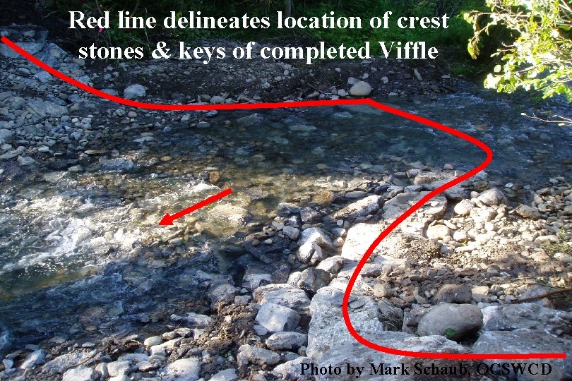 Red line delineates location of crest stones & keys of completed Viffle Photo by