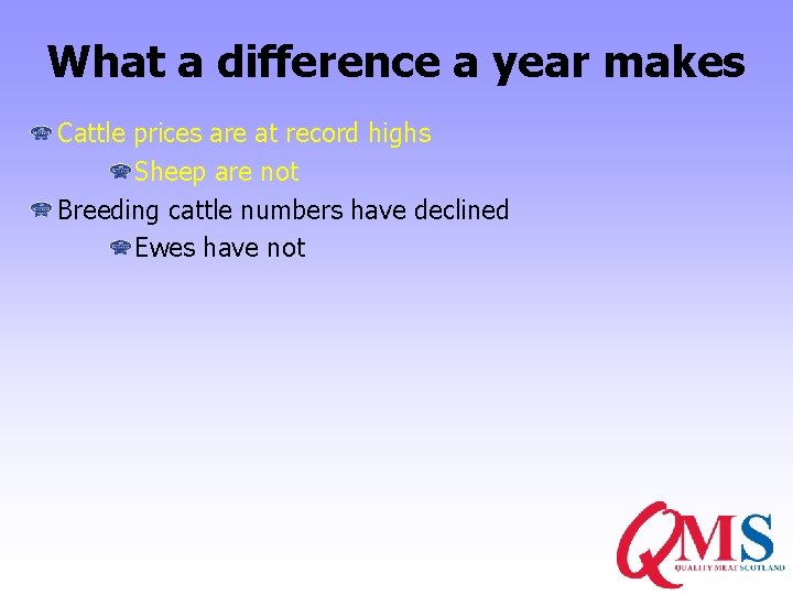 What a difference a year makes Cattle prices are at record highs Sheep are