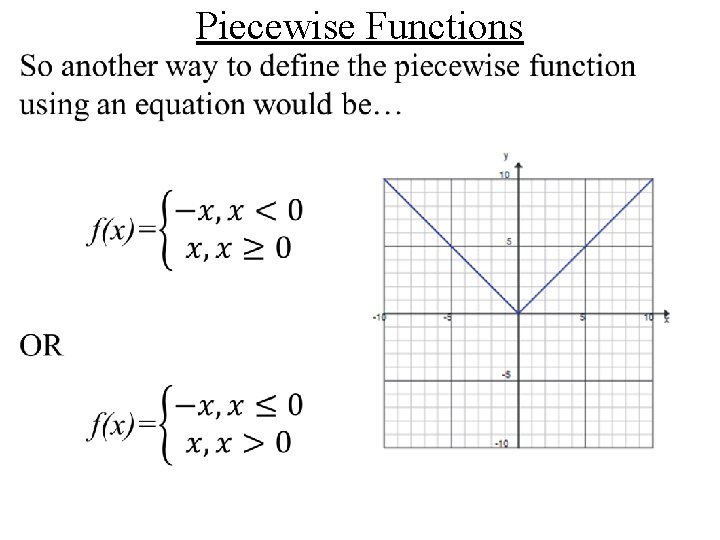  • Piecewise Functions 