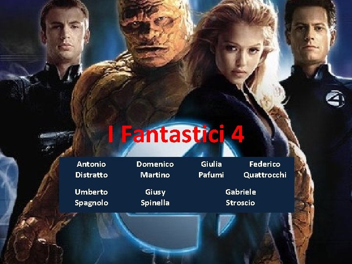 I Fantastici 4 Antonio Distratto Domenico Martino Umberto Spagnolo Giusy Spinella Giulia Pafumi Federico