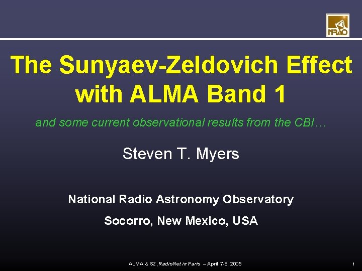 The Sunyaev-Zeldovich Effect with ALMA Band 1 and some current observational results from the