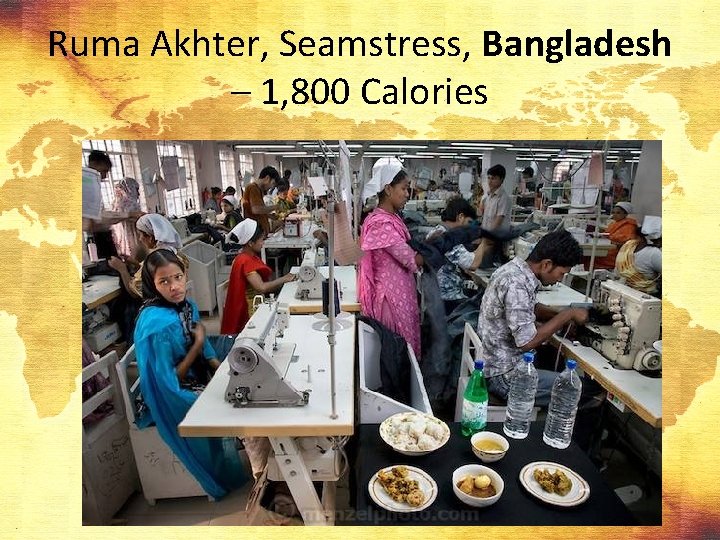 Ruma Akhter, Seamstress, Bangladesh – 1, 800 Calories 